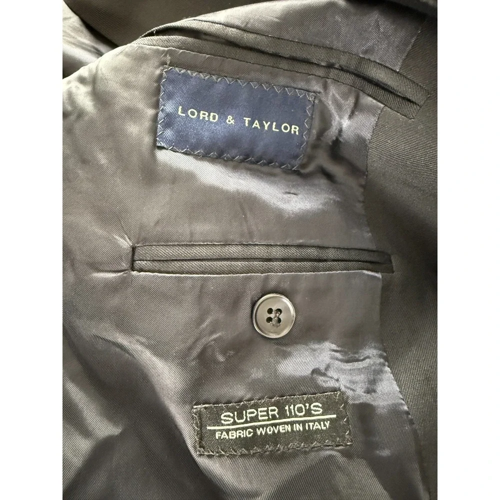 Jack Victor Size 40L Lord & Taylor Minimalist Career Notched Blazer Jacket Black